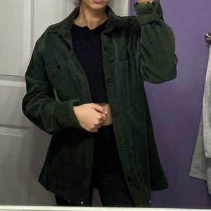 Corduroy oversized forest green jacket